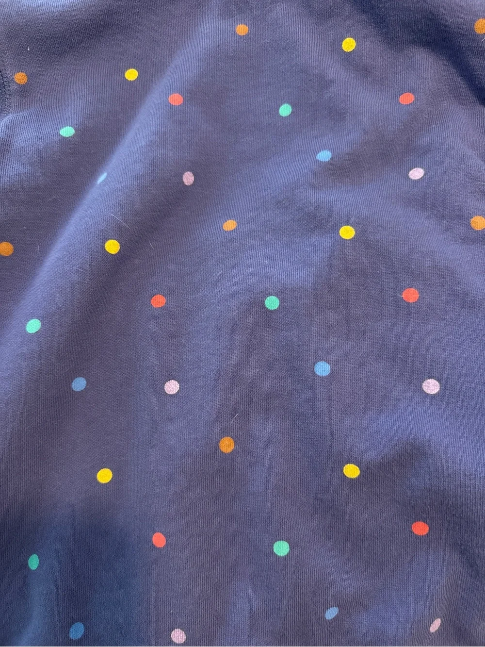Mini Boden Sherpa Lined Hoodie Full Zip Sweatshirt Polka Dot Blue 5-6 Years